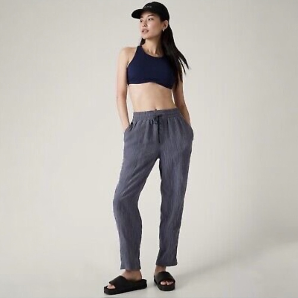 Athleta RETREAT LINEN HIGH RISE ANKLE PANT NWT Small